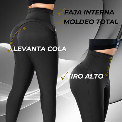 LEGGINS  CON FAJA INTERNA REALZA GLUTEOS Y MOLDEAN ABDOMEN Y PIERNAS